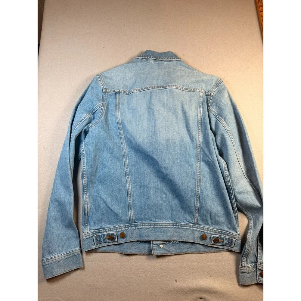 J Crew Men's Classic Denim Trucker Jacket Light Wash Indigo Eco Re-Imagined M